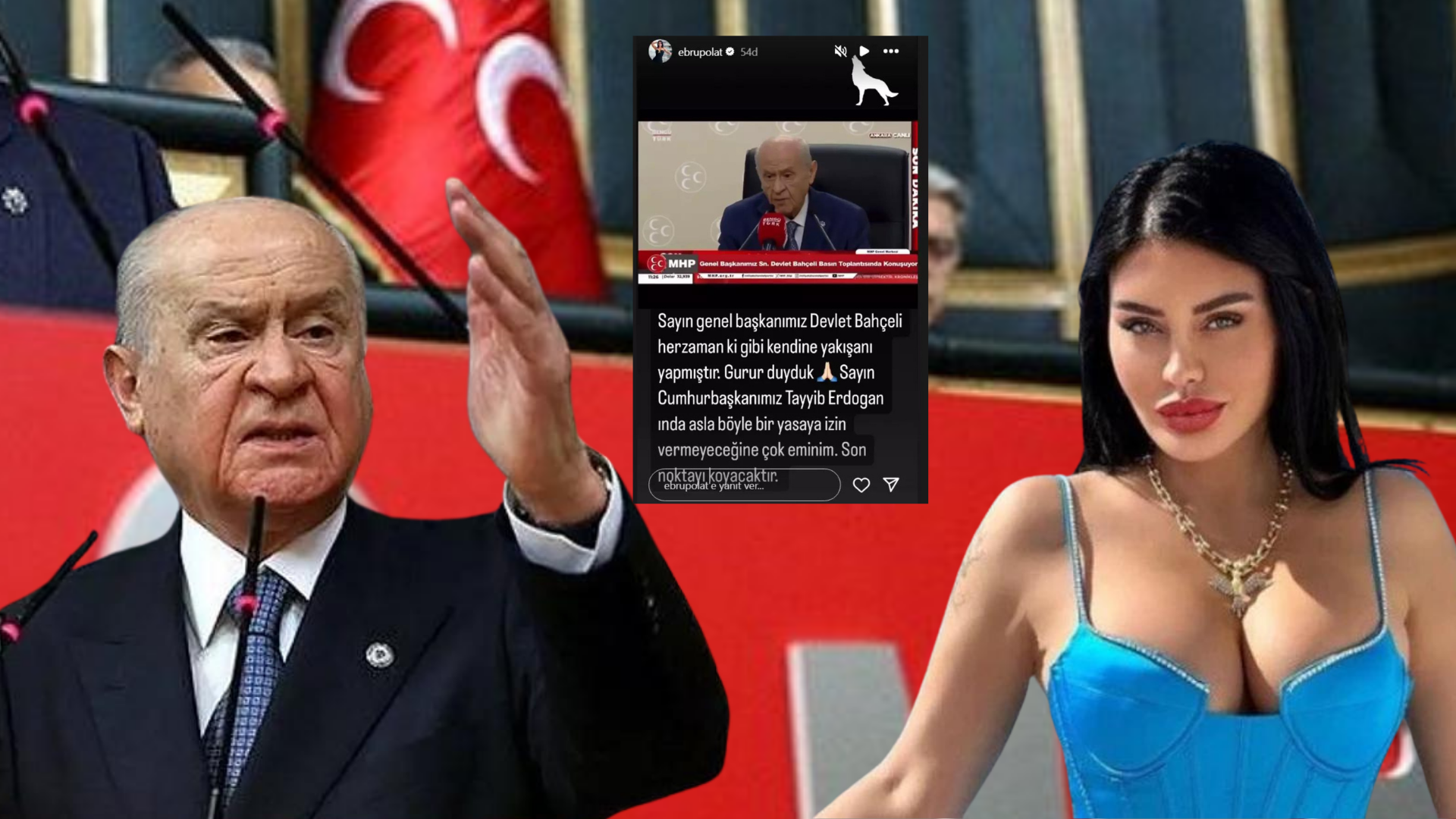 Ebru Polat'tan Bahçeli'ye destek paylaşımı