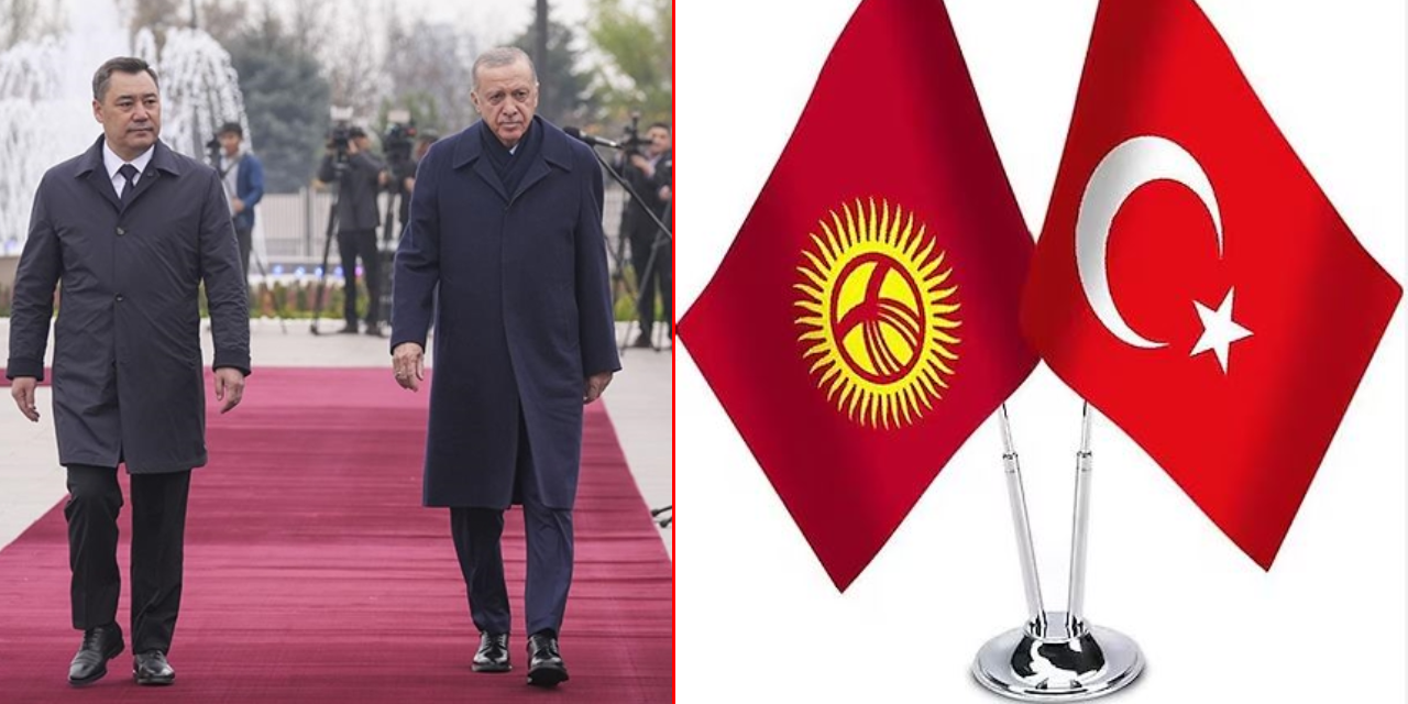 Cumhurbaşkanı Erdoğan, Bişkek'te resmi törenle karşılandı