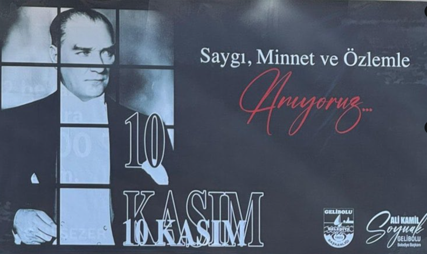 AKP'li Gelibolu Belediyesi'nin 10 Kasım afişi tepki çekti