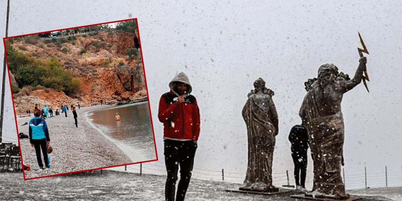 Antalya'da mevsimin ilk karı yağdı