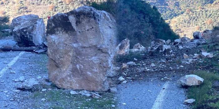 Aydın'da heyelan: Köşk-Ödemiş kara yolu çift yönlü trafiğe kapandı