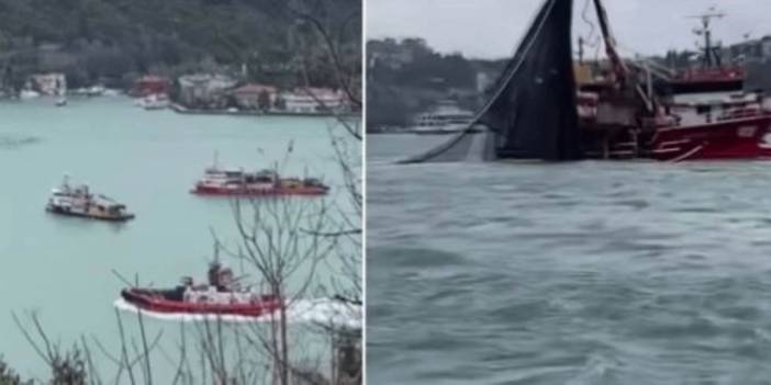 Fırtına İstanbul Boğazı'ndaki tekneleri böyle sürükledi