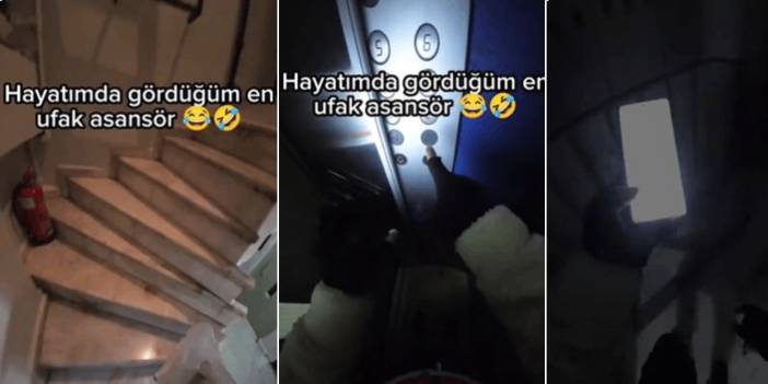 Motokuryenin karşılaştığı tek kişilik asansör sosyal medyada gündem oldu