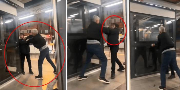 Metroda omuz atma kavgası: Tekme ve yumruklar havada uçuştu