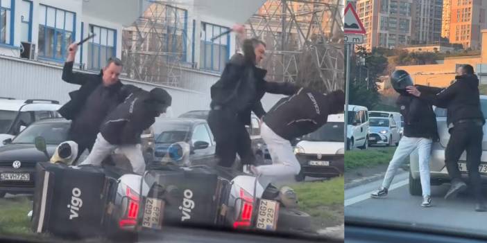 İstanbul’da trafikte dehşet: Motokuryeye copla saldıran sürücü kamerada