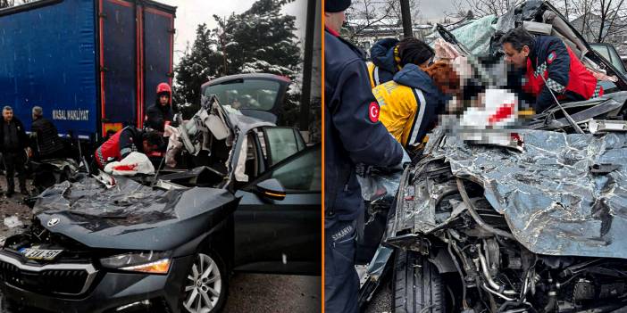 Sakarya'da otomobilin TIR'a çarptığı feci kazada ölü ve yaralılar var