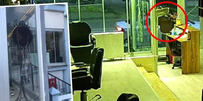 Kuaförün kapısını tekmeleyip camını taşla kırdılar: O anlar kamerada