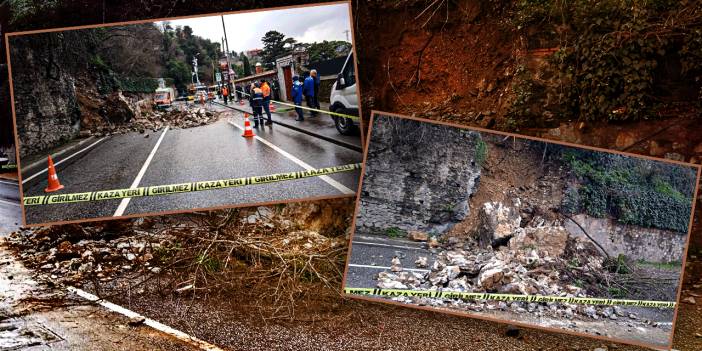 Üsküdar'da istinat duvarı çöktü: Yol trafiğe kapandı