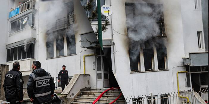 Tokat'ta korkutan apartman yangını