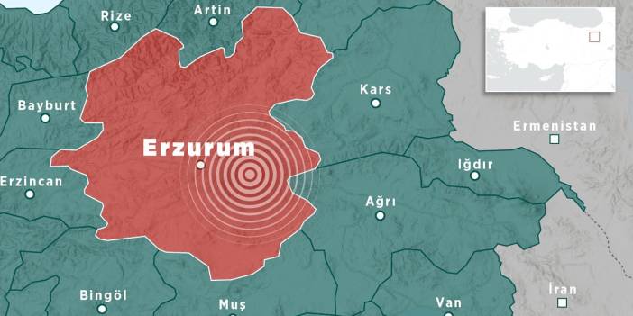 Erzurum'da 4,4 büyüklüğünde deprem