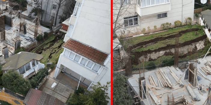 İstanbul'da panik anları: İstinat duvarı çöktü, bina apar topar tahliye edildi