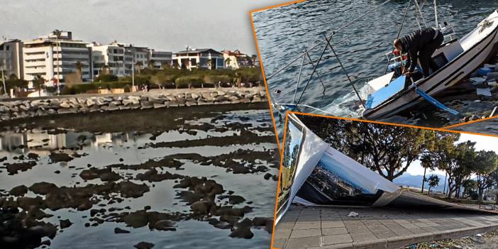 İskenderun'da fırtınanın ardından deniz suyu çekildi