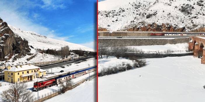 Turistik Doğu Ekspresi'nin Erzurum geçişi, dronla görüntülendi