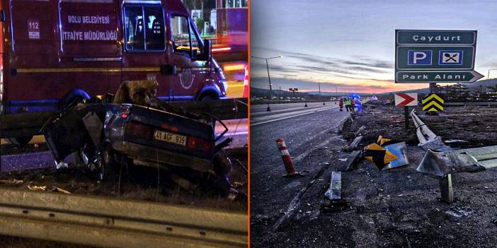 Bolu'da feci kaza: Otomobil bariyerlere çarptı, 3 kişi öldü