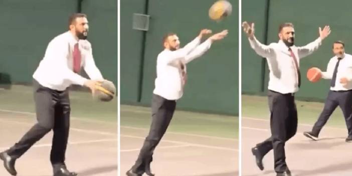 Ahmet Şara takım elbisesiyle basket sahasına çıktı: Batı'ya modern gözükme çabası...