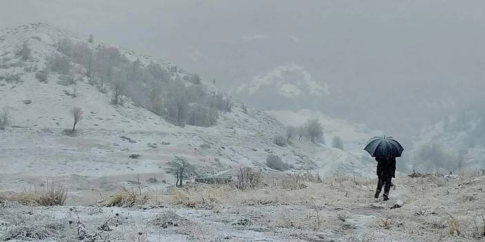 Tunceli'nin bazı bölgeleri beyaza büründü