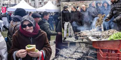 Bursa'da Hamsi Festivali'ne yoğun ilgi: 1 ton hamsi dağıtıldı