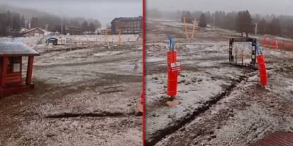 Uludağ'da Mayıs'ta kar sürprizi