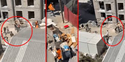 İşçilerin kavgası sokağa taştı: Taş ve sopalarla birbirlerine saldırdılar
