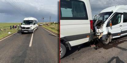 Öğretmenleri taşıyan iki servis çarpıştı