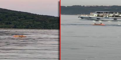 Korku dolu anlar: Şişme botla denize açılan çocuklar yürekleri ağıza getirdi