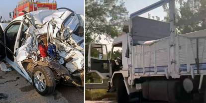 Kontrolden çıkan kamyon 3 araca çarptı: 1 ölü, 10 yaralı