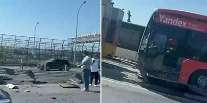 Haliç Köprüsü'nde metrobüs kazası: Paramparça oldu