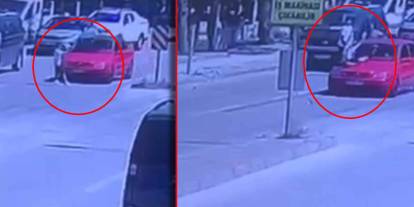 Yola aniden çıkan 7 yaşındaki çocuğa otomobil çarptı: İşte o anlar