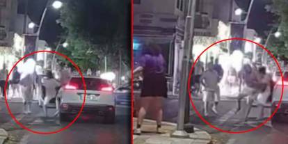Sürücülerin yumruklu yol kavgası kamerada: İşte o anlar