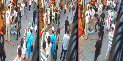 Sopa ve yumruklarla saldırdılar: Kavga anı anbean kameraya yansıdı
