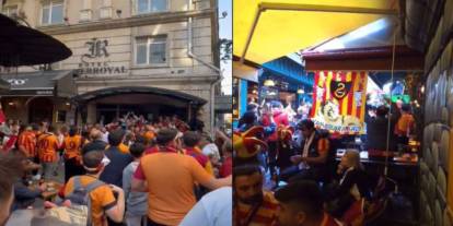 Galatasaray taraftarı Nevizade’de toplandı! Tezahüratlar başladı