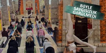 Bin 600 yıllık kilisede yoga yaptılar: Fotoğraflara tepki yağdı